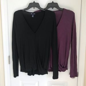 3 sinched/draped shirts